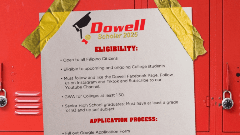 Dowell College Scholarship 2025: Application Now Open for College Students in the Philippines